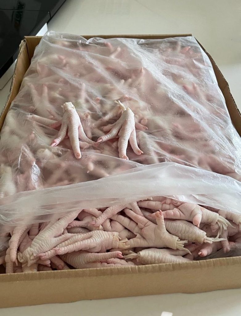 Frozen chicken feet